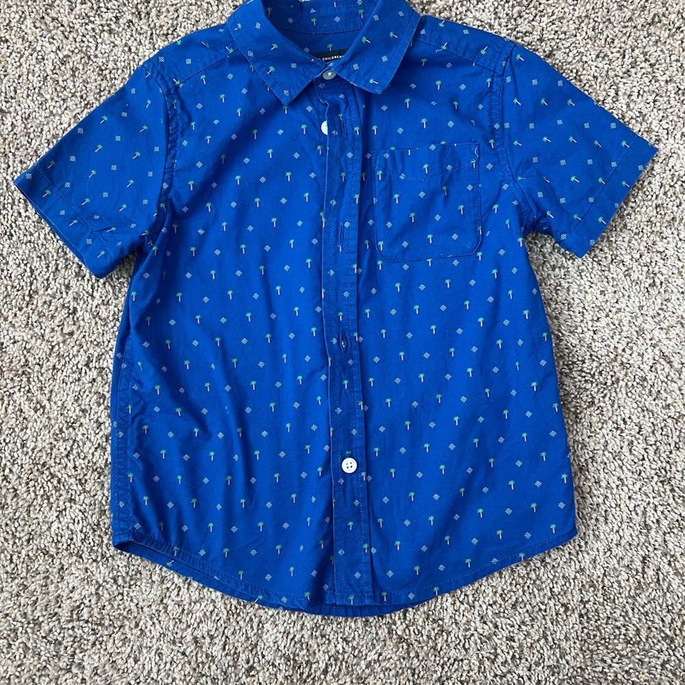 Children’s Place Button Up Shirt with Palm Tree Pattern